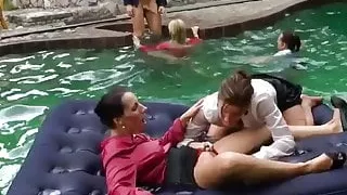 European pornstars having a pool party