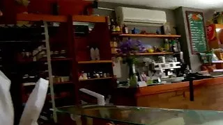 The brunette likes the big baguette of the baker