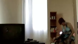 Glam lesbo MILF enjoys solo masturbation