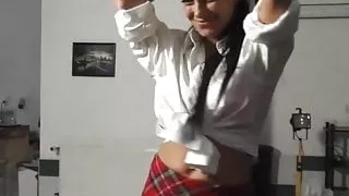 Amazing lapdance in hot school outfit