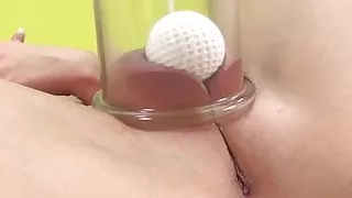 Blonde babe tight moist pussy toy play