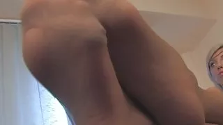 Cute blonde delicious pantyhose feet 2