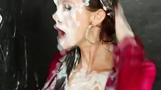 Virus Vellons at gloryhole slimed with bukkake