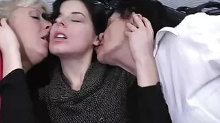 Two grannies fucks young lesbian girl