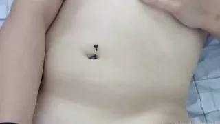 Brunette coed Danika fucks a dildo