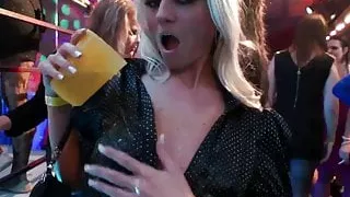 Lesbians have fun in club