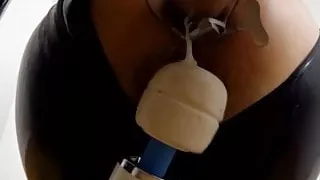 Mistress enjoys anal sex while wearing a speculum