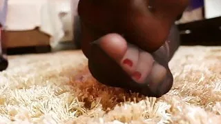 Black seamed pantyhose