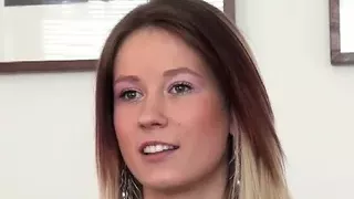 A pretty hungarian girl with tight fit body does a casting