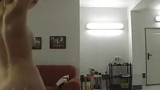 Perfectly shaped blonde lapdances for a stranger