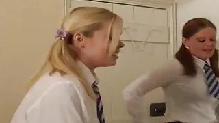 Smoking college girls give a handjob