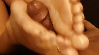 Second Footjob Solejob in a thong