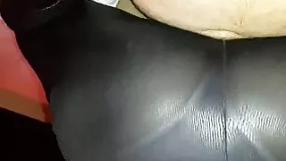 leggins lapdancing over my cock and her pantyhose