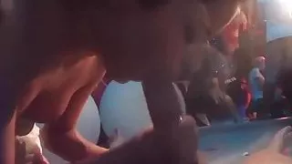 Bi club chicks having public sex orgy