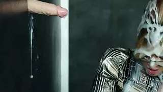 Sexy bukkake slut fucked by gloryhole