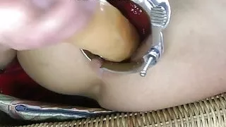 Hotkinkyjo NEW XO speculum & 40cm dong deep fuck schoolgirl