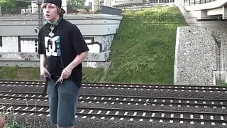 Young pretty girl street gangbang Part 1