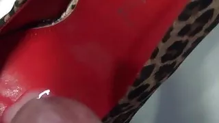 shoejob and cumshot in shoes my boss in the office