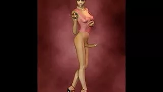 Toon dickgirl with hard penis