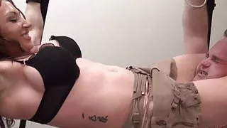 Muay Thai - Muscle Girl  Sexy Big Ass Punching Big Guy