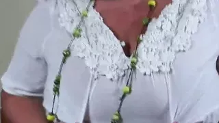 Big breasted granny playing with herself