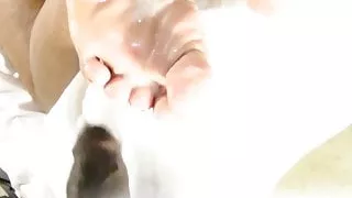 Mrs Coqueen get her soles fucked while watching porn