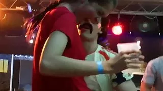 Bi club slags having public sex orgy