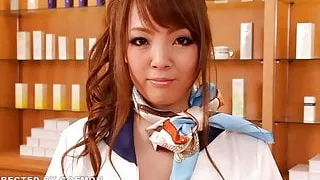 Asian with big tits giving a massage