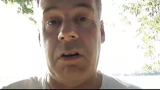 Young brunette fucks a foreign older guy in her yard