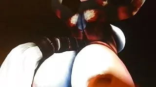 Pelzige Anime-Stute Arsch eingecremt