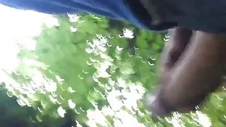 Uk big cock cum in the woods
