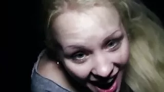 Hitchhiking brunette gets facial cumshot