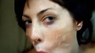 wife takes a nice facial