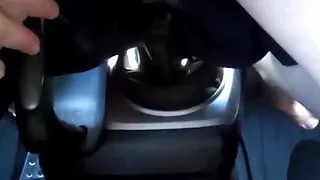 Big tits chick fucked shifter in car