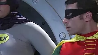 Tori Black banged in threesome by Batman and Robin