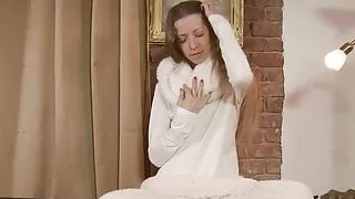 Svelte vixen Mika A plays with her foxy pussy