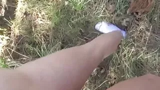 Picked up blonde fucking in the woods