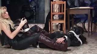 blond top brunette sub