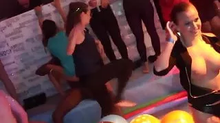 Lesbian club slags lick twats in public