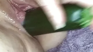 Big veggie in my pumped pussy