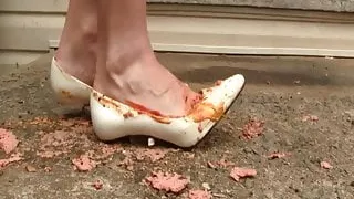 Penny hotdog in shoe crush