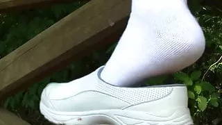 Lindsey dangling nurse shoe sock full vid