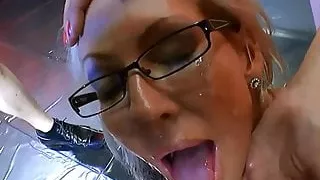 Blonde milf in german bukkake