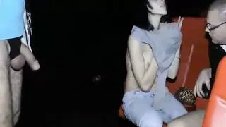 2 Horny Huge Cock Hard Fucking Wife in Porn Cinema