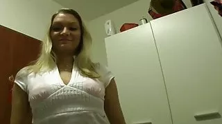 HornyAgent Nicole fucks my big cock to pay for a flat