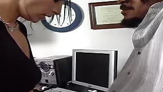 Sexy babe with small tits has a black tool stretching her holes