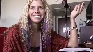 Blonde College Hippie Fucked to Orgasm and Covered in Cum