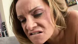 Horny MILF teases busty babe&#039;s clit with her tongue