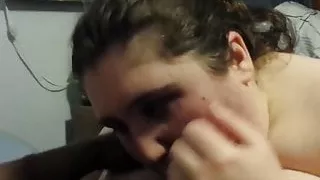 nasty bbw sloppy face and hand job with some titty fucking