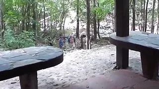 Porn journey to a waterfall